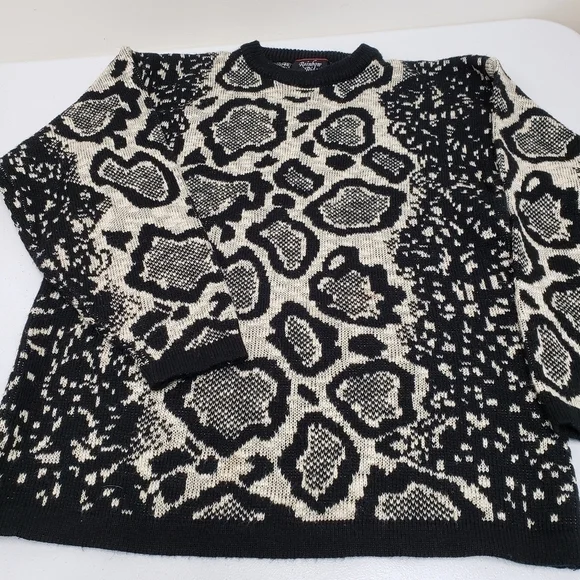 Rainbow Ridge Animal Print Acrylic Sweater Vintage Korea Womens Size Medium - Picture 4 of 6